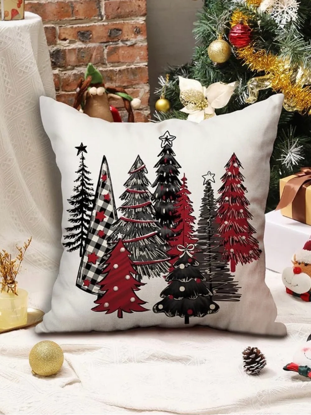 Christmas Pillow Covers 18x18 Set of 2 Xmas Tree Couch Decor ✨🎄